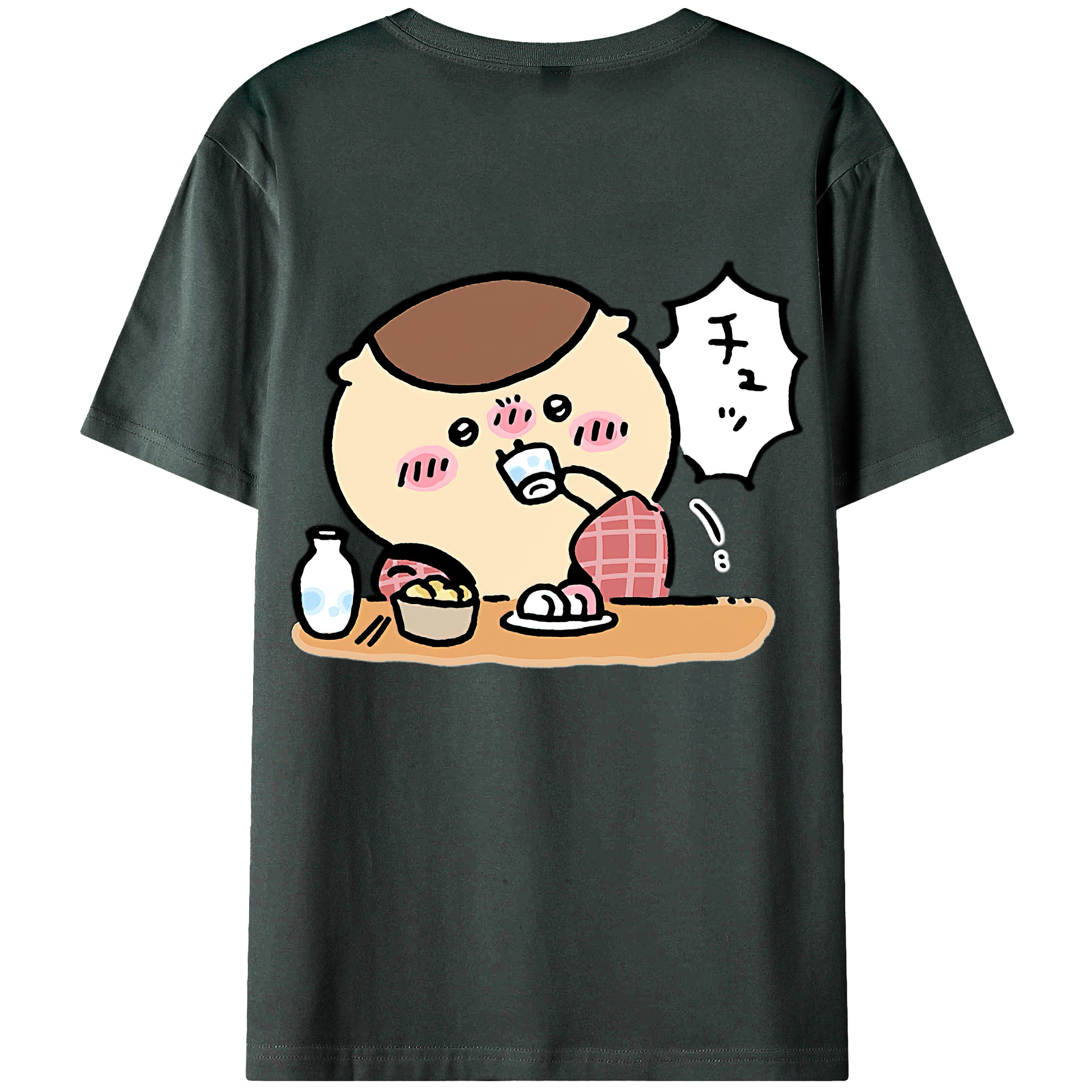 （画像用） ちいかわ くりまんじゅう Chii-kawa kuri manjū 綿100％ メンズ半袖Tシャツ（バックプリント） 通気性